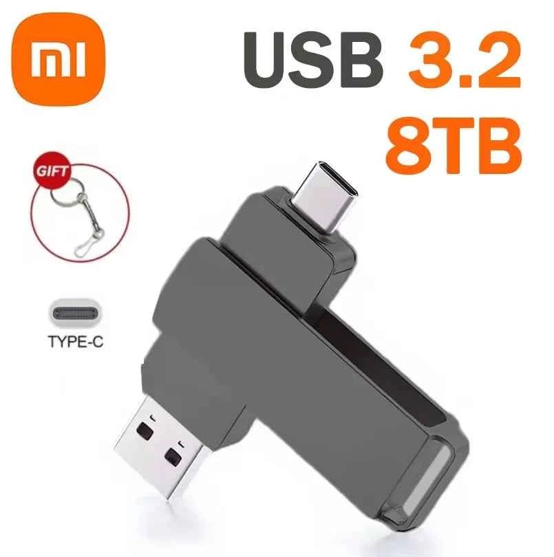Xiaomi USB 3.2 16TB USB Flash Drive Memory Type-C 2-In-1 8TB 4TB OTG Pendrive 2TB High Speed Flash Disk 1TB For PC Laptop