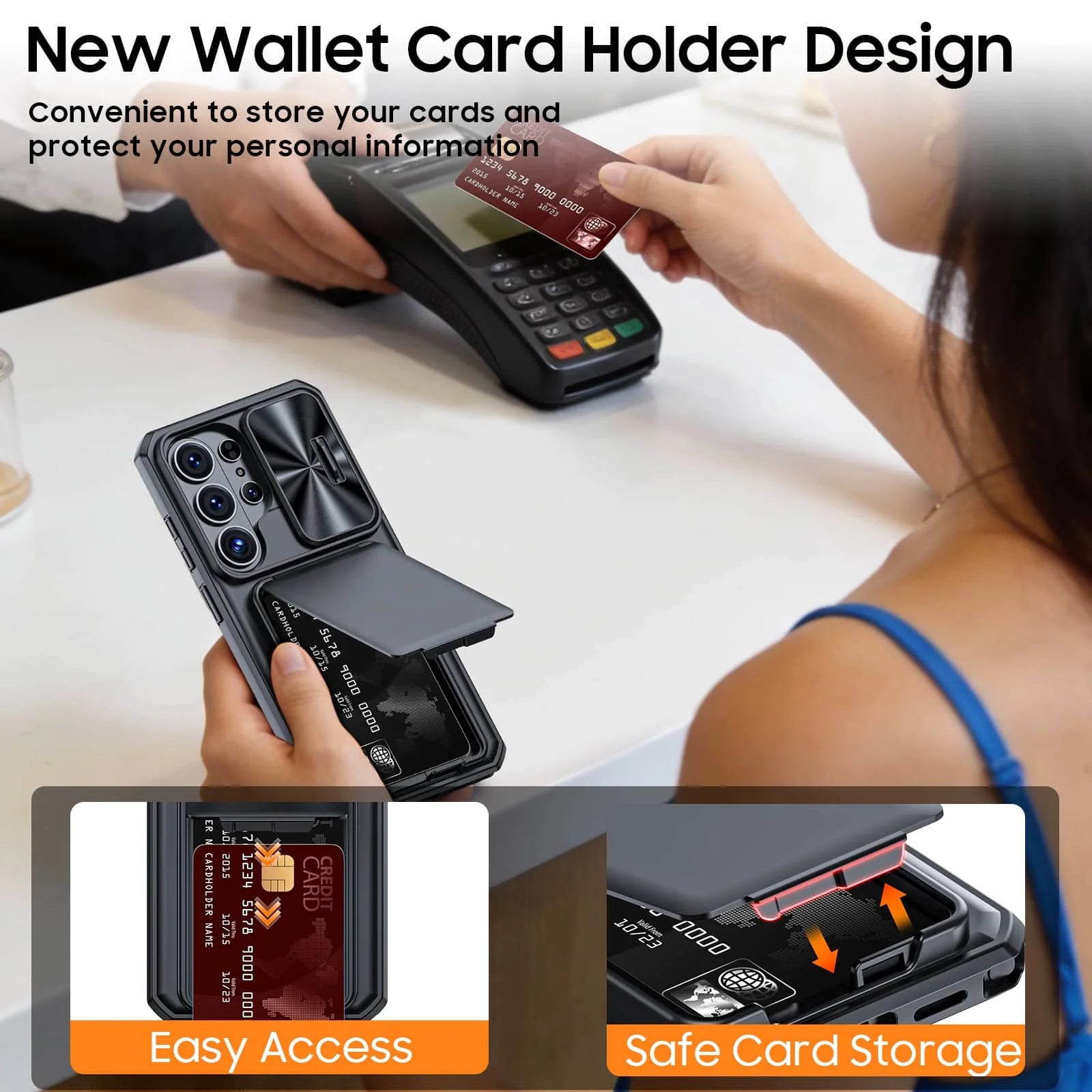 WEFOR for Samsung Galaxy S26 Ultra/S26 Plus/S26 Case Wallet, Built-in Card Holder (3-4 Cards) & Slide Camera Cover & Kickstand