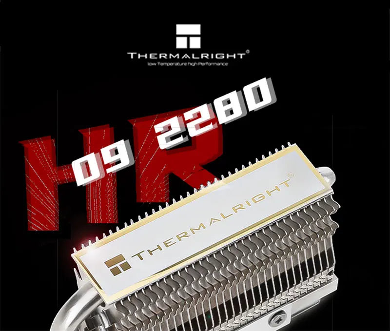 Thermalright HR-09 2280 M.2 Solid State Drive AGHP Heat Pipe Heat Sink Radiator M.2 SSD Cooler Gasket with Thermal Silicone Pad