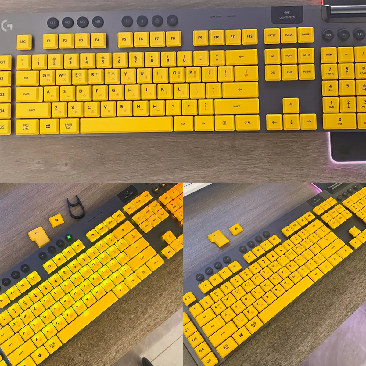 Korean Language Keycaps,PBT/PC Custom Keycap Set,Suitable for Logitech G915 G813 G815 G913 TKL RGB Mechanical Gaming Keyboard.