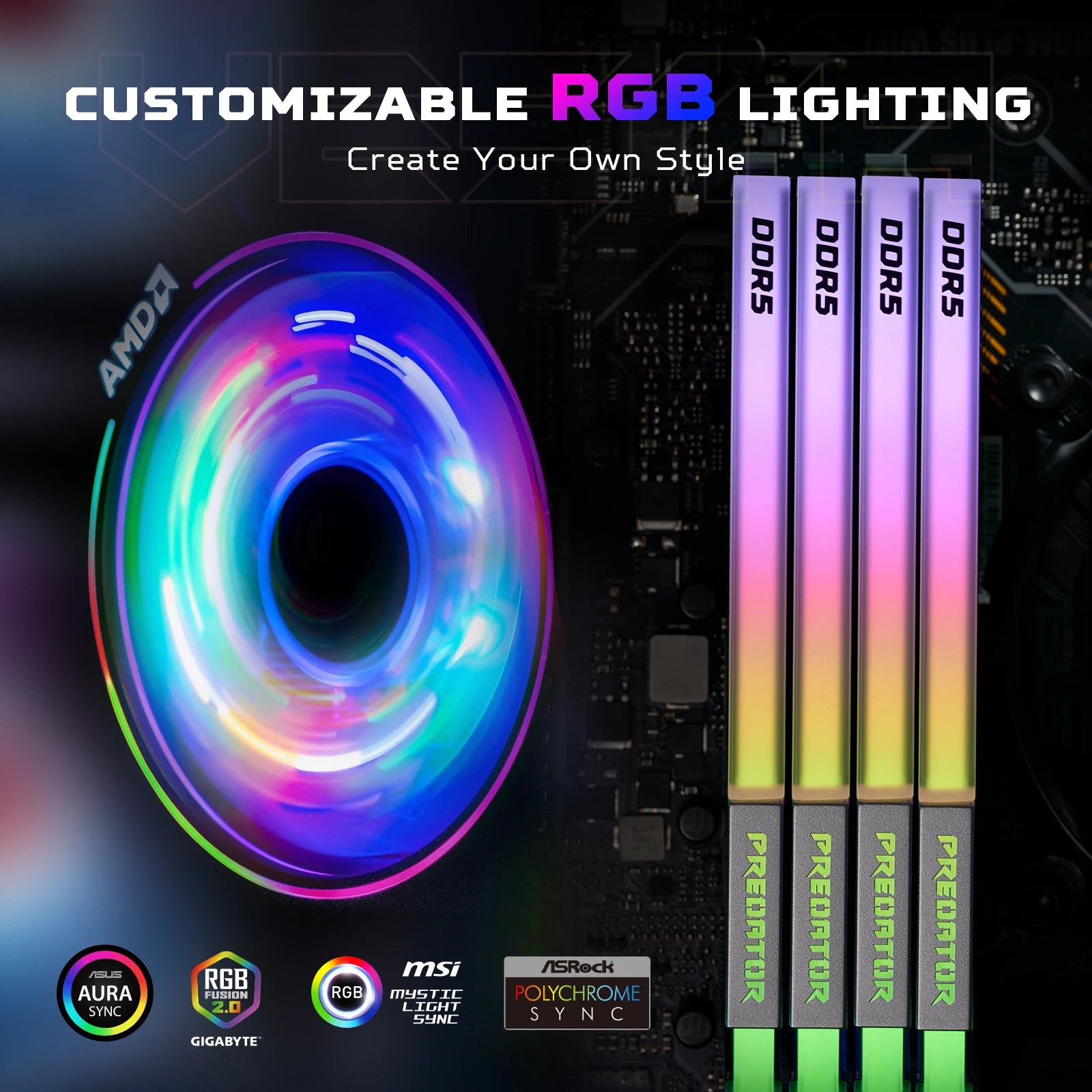 ACER PREDATOR Vesta II RGB DDR5 RAM Memory 32GB(2x16GB) 6000MHz, CL28, Gaming Computer Memory Compatible with XMP 3.0/AMD EXPO - WinSupport Tech