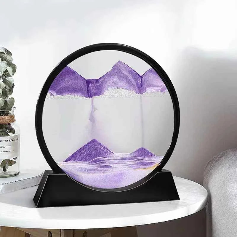 3D Sandscape Moving Sand Art Picture Round Glass Deep Sea Hourglass Quicksand Craft Flowing Sand Painting Office Home Decor Gift