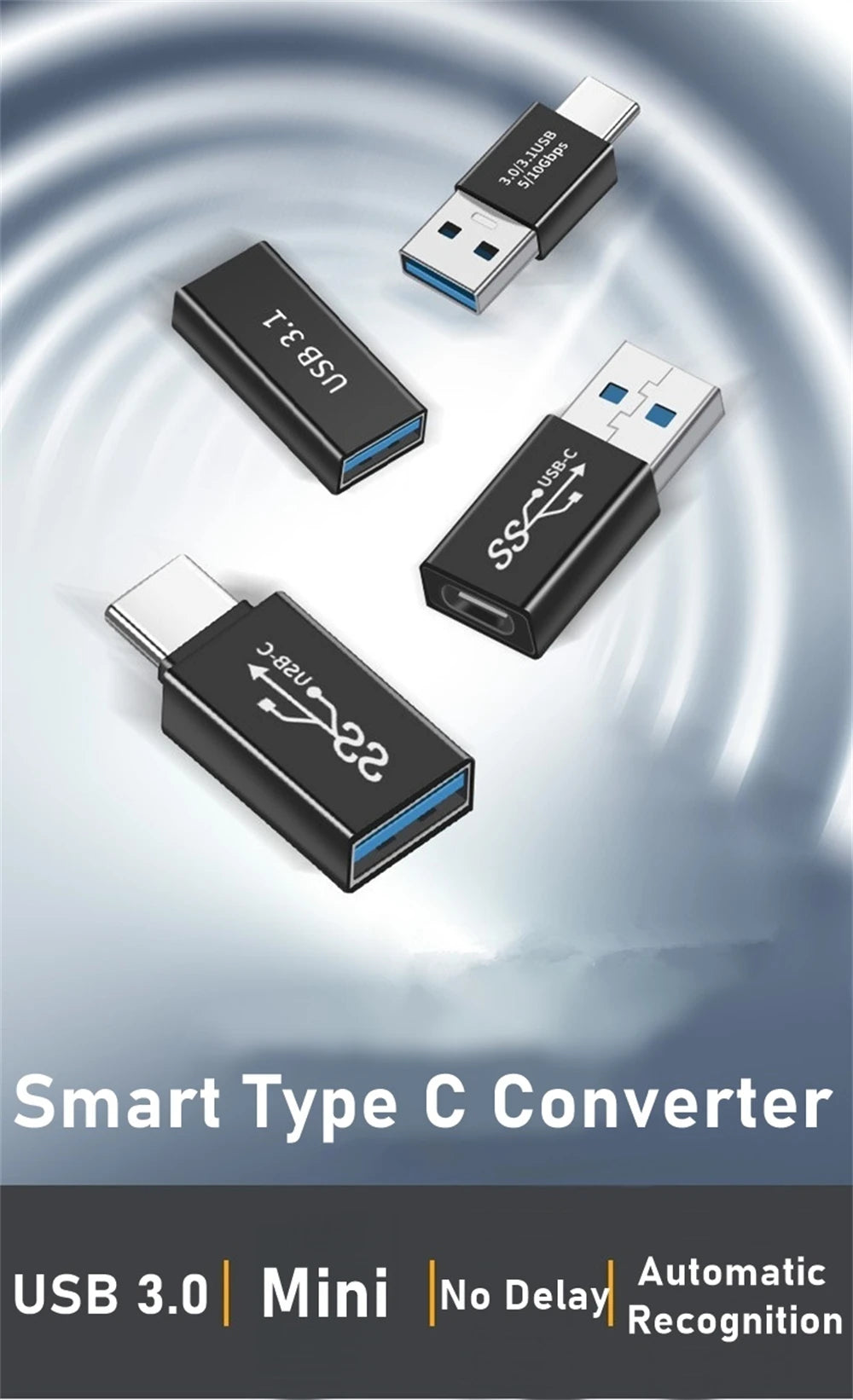 NNBILI Universal OTG Type C Adapter USB C Male to USB-A Male Female Converter for Macbook Huawei Samsung Note Ipad Connector