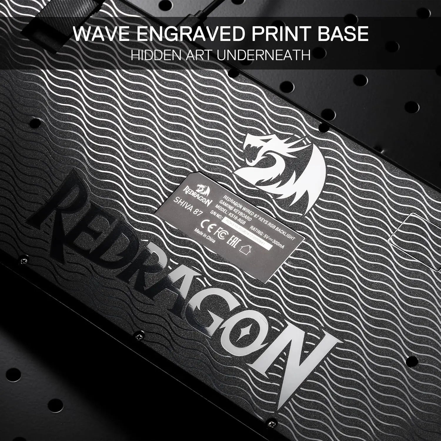 Redragon K516 Shiva TKL Wired RGB Membrane Gaming 87 Keys Mechanical-Feel Keyboard, Smooth Linear Switch