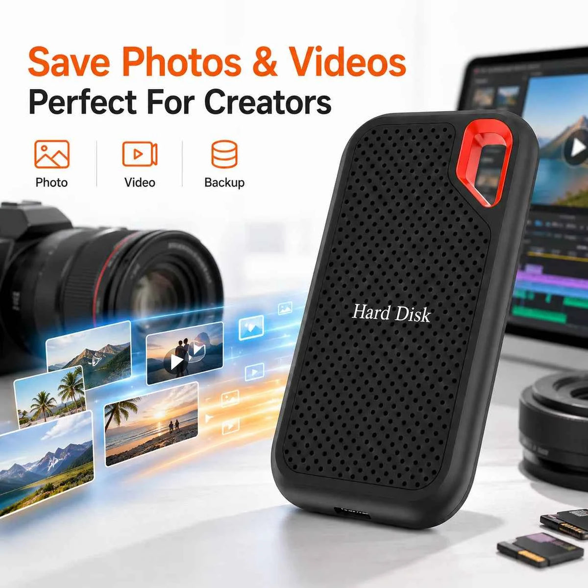 External Portable SSD 1TB Solid State Hard Drive 2TB Reliable Data Storage Disk for  PC/Mac/Phone
