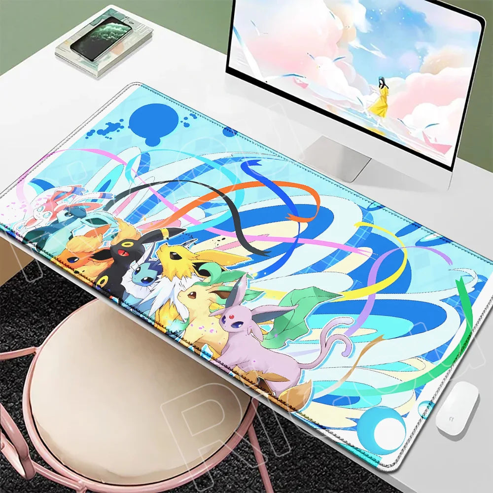P-Pokemons Sylveon Eevee Mousepad Mouse Pad Large Gamer XXL Pc Keyboard Desk Mouse Mat Carpet Rubber Tapis Souris Gaming Notbook