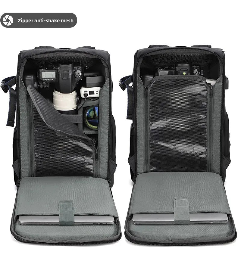 Camera bag - Large capacity double-shoulder photography bag - Camera backpack - Travel and outdoor photography bag