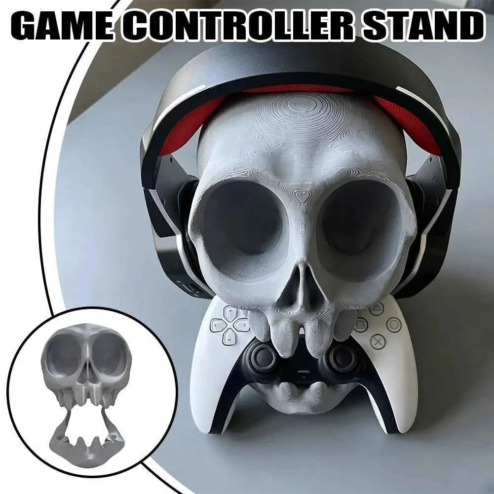 3D Printed Gaming Headset Stand Skull-Shaped Gaming Desk Organizer Desktop Storage Stand, PS5/PS4 Compatible Gamepad Stand