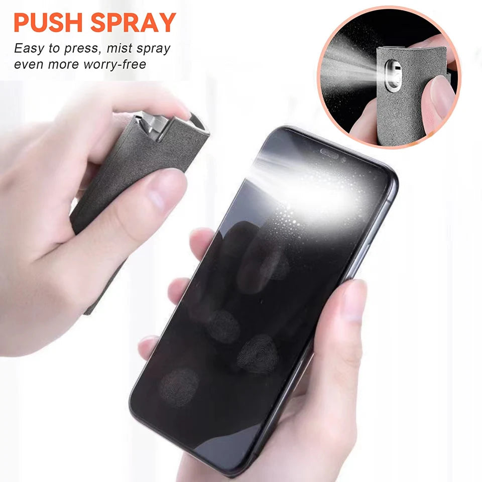 2 In 1 Screen Cleaner Spray Kit Portable Screen Cleaning Tools Microfiber Cloth For Apple Watch iPhone Xiaomi PC Laptops Phone