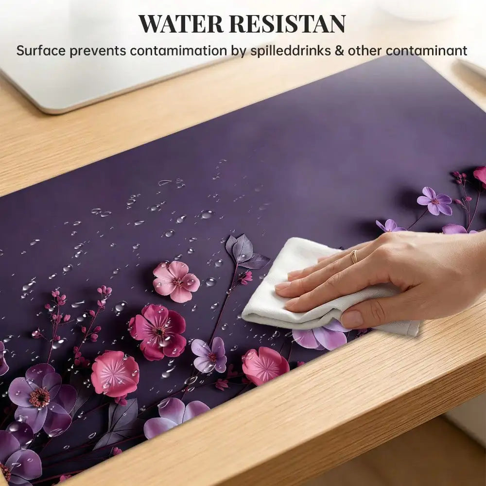 1pc, 31.50 X 11.81 Pink Floral Blossom Large Waterproof Mouse Pad, Antislip Desk Protector For Keyboard, Mouse, Smooth For Gaming, Desk Accessory, For Home