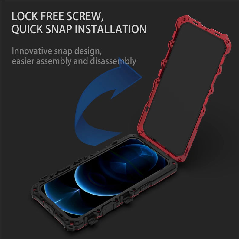 Heavy Duty Protection Armor Metal Aluminum Phone Case for iPhone 14 Pro Max 14 Plus Shockproof Cover