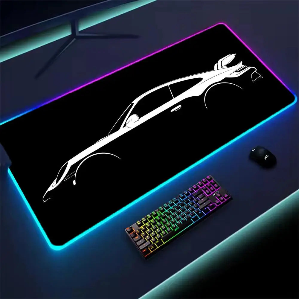 Car Super Cool RGB Mousepad Computer Table Mat Gaming Mouse Pad Gamer Accessories LED Backlit Keyboard Cabinet Mousepad Deskmat - WinSupport Tech
