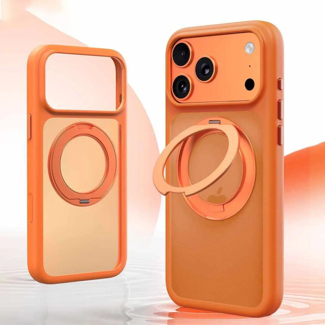 Phone Case - Matte Translucent Phone Case  Swivel Stand for iPhone 17 Air, 16E, 15, 14, 13 and 12 Pro Max/17, 16, 14 Plus
