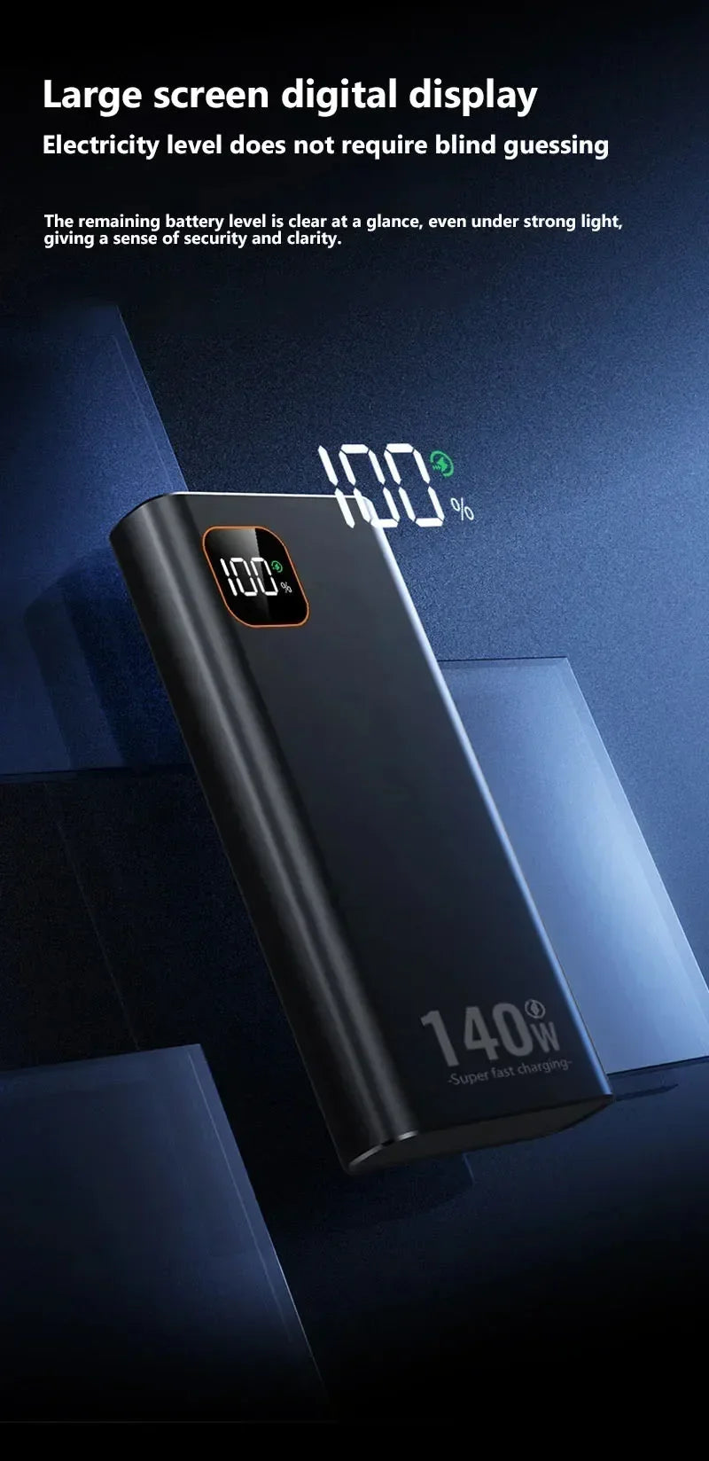 Lenovo 500000mAh 140W Ultra Capacity Power Bank Super Fast Charging Portable Battery Charger For IPhone For Samsung 2026