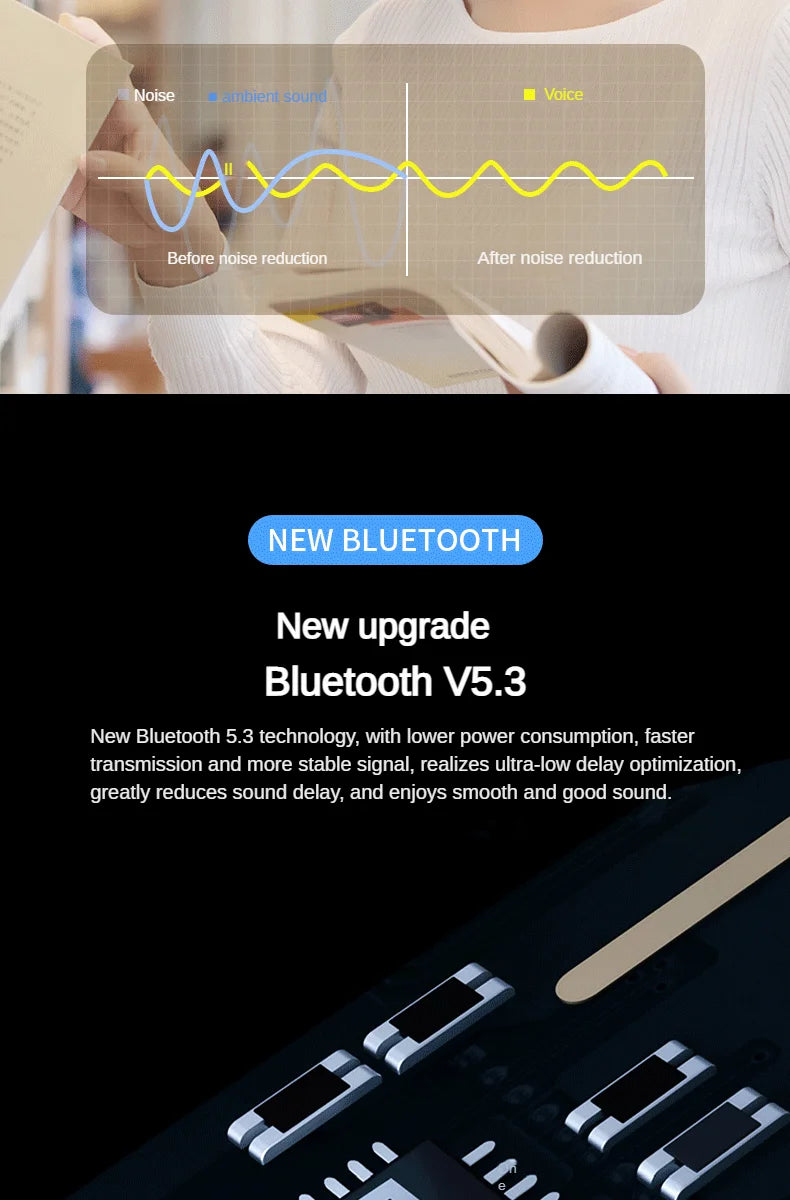 Super Bass Sleep Headphones Wireless Bluetooth Earphones With Mic Sports Earbuds Noise Reduction Mini HD Headset For Smart Phone