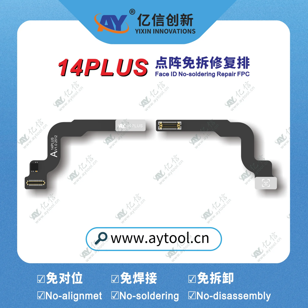 NEW AY A108 Tag Face id Flex Cable for IPhone X-11 12 13 14 15 ProMax Dot Matrix Repair No-alignment NO-soldering No-disassembly