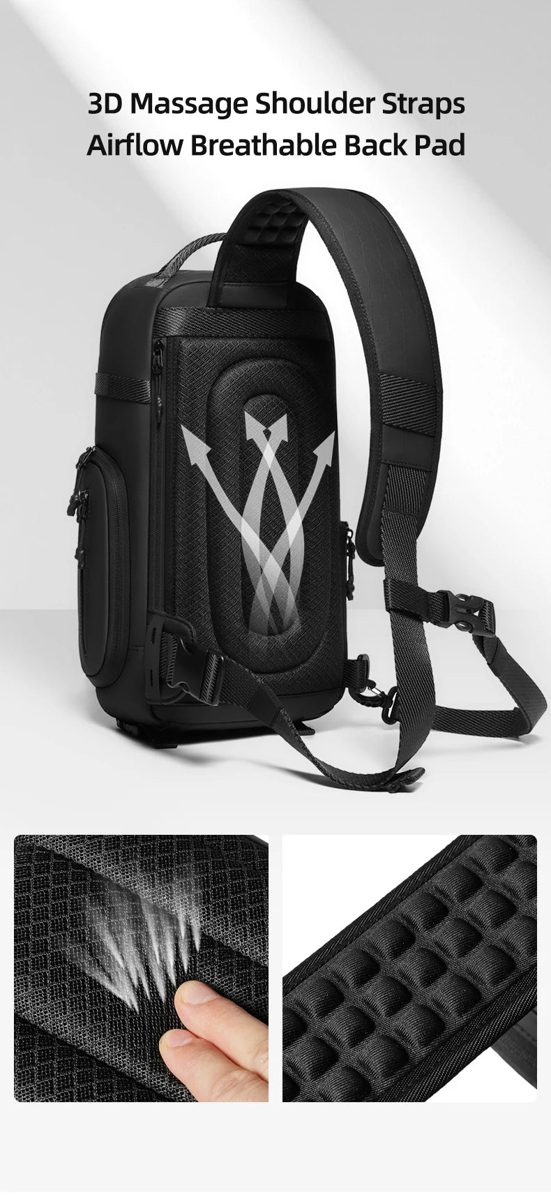 Men’s DSLR Camera Crossbody Bag – Waterproof Travel Shoulder & Chest Bag with Tripod Holder for Photography, Hiking & Outdoor Use