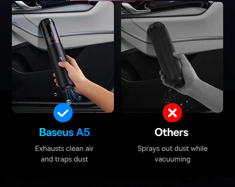Baseus A5 16000Pa Wireless Car Vacuum Cleaner Powerful Portable Handheld Automotive Vacuum Cleaner for Car Inner Cleaning Home