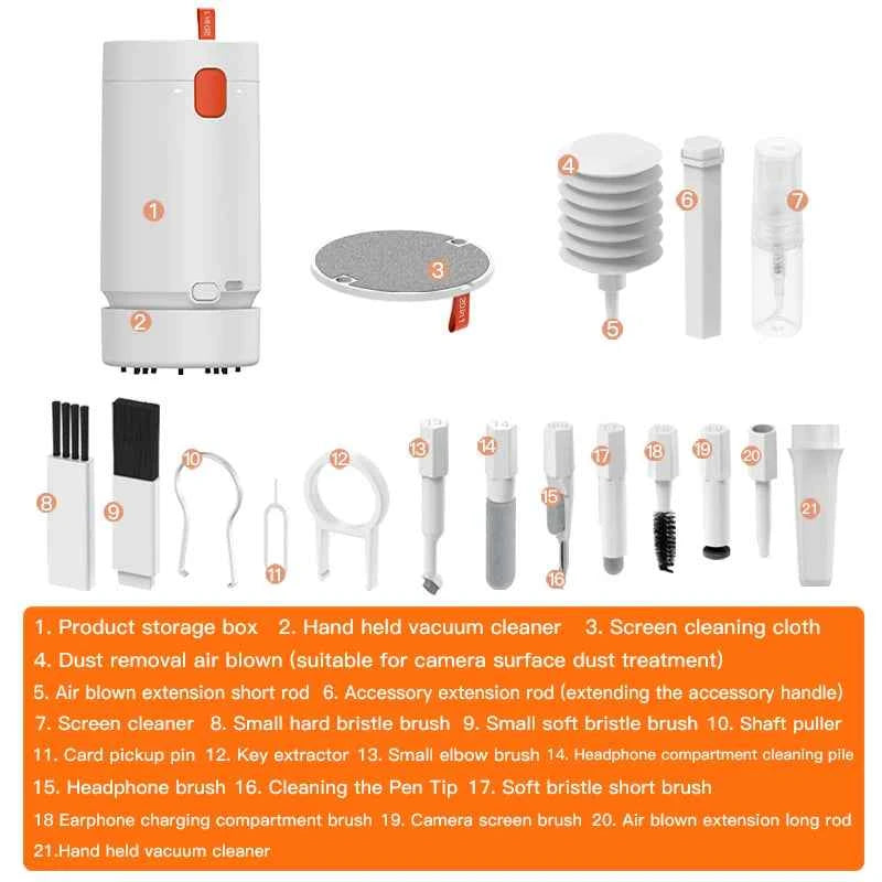 21-in-1 Cleaner Kit Earphones Cleaning Pen Screen Cleaning Tools Computer Keyboard Brush Keycap Puller Multifunctional Brush Kit