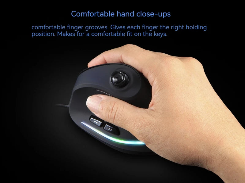 C-18 Vertical Gaming Mouse 10000 DPI Programmable 11 Buttons USB Wired RGB Optical Remote Mouse Gamer Mice For Laptop PC