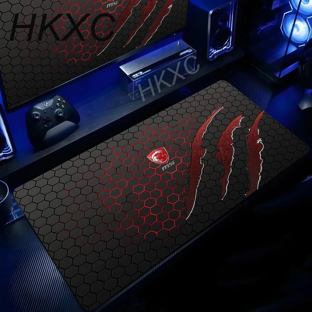 MSI Table Mat Mouse Pad Desk Mouse Pad Cute HD Desk Pads Extended Gaming Keyboard Mats Large XXL Gamer Mousepad 90x40