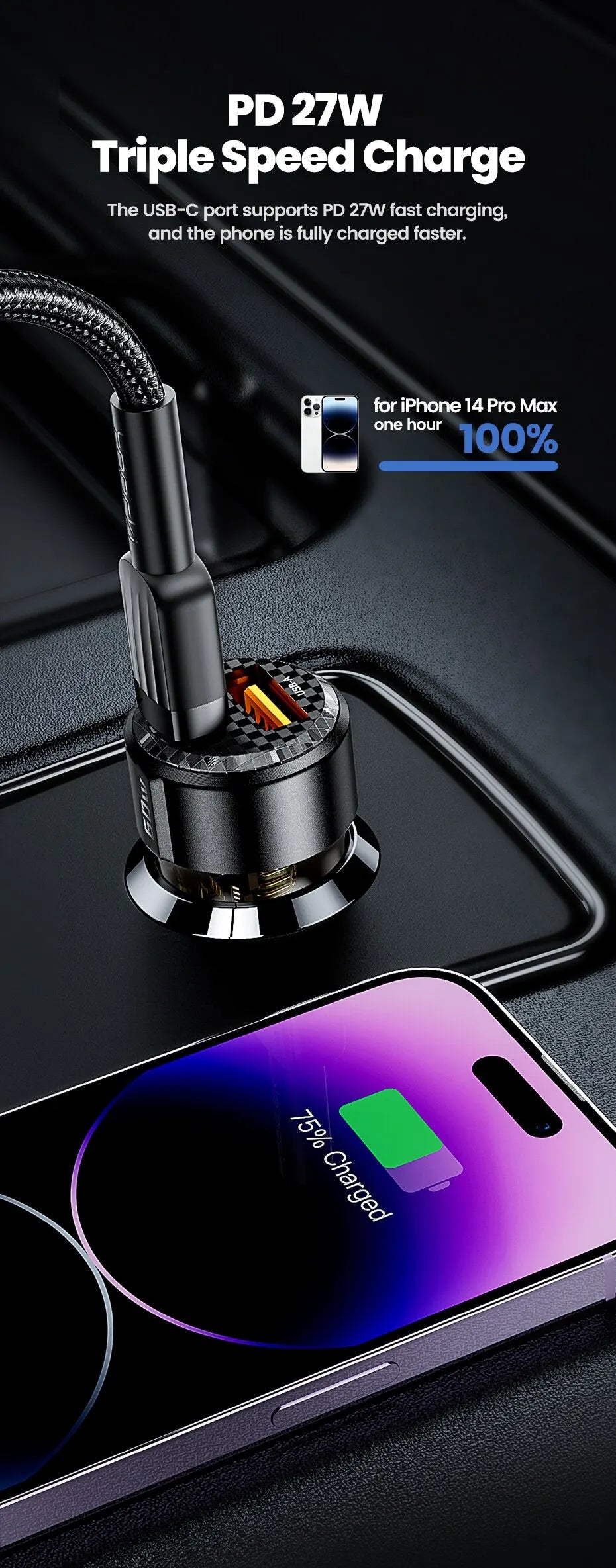 Toocki 60W Car Charger 30W Quick Charge Transparent Case PD 27W for iPhone 15 14 13 12 Xiaomi Poco Samsung Fast Charger Charging