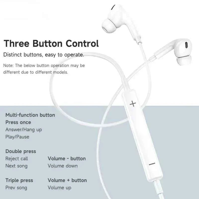 Original Earphones For Apple iPhone 14 Pro Max Lightning Headphones 13 12 11 Mini X XS XR SE 6 7 8 Plus Wired In-Ear Call Earbud