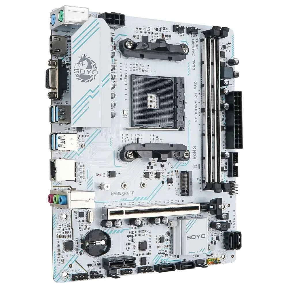SOYO B450M Motherboard Dual-channel DDR4 Memory AM4 Motherboard PCI-E 3.0 NVME B450 (supports Ryzen 5600 5600G CPU)