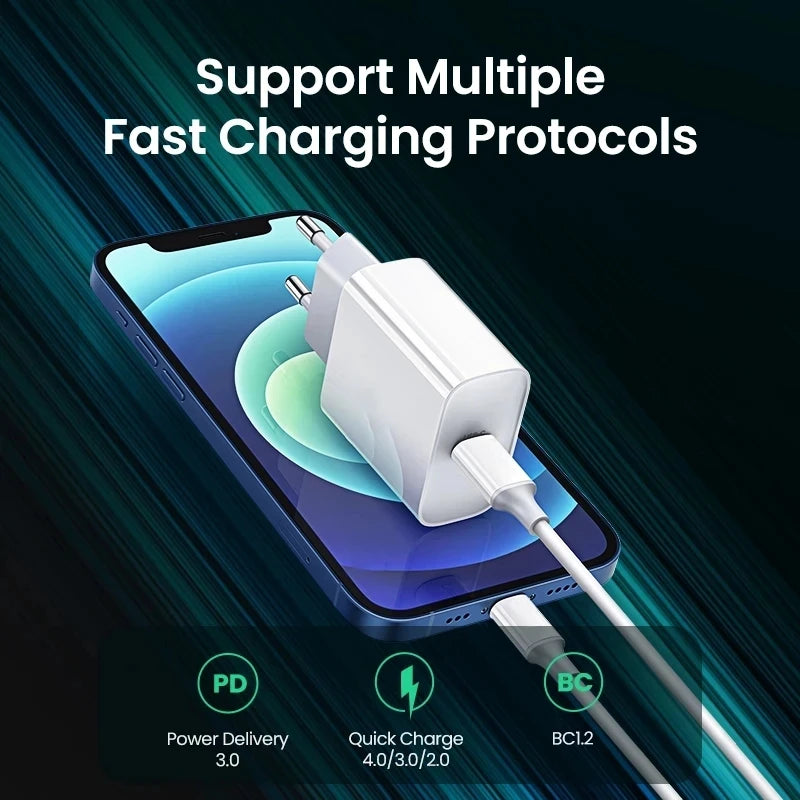 PD 40W Fast Charger For iPhone 17 16 15 14 11 12 13 Pro Max 8 Plus iPad Fast Charging USB C Cable Type C Data Line Phone Charger