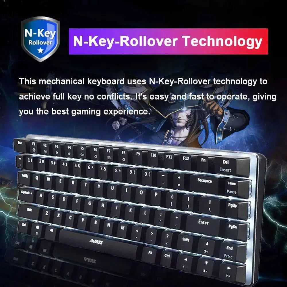 LED Backlit Wired Mechanical Keyboard Brown Switch&RGB 6400 DPI Lightweight Gaming Mouse with Honeycomb Shell 3 in 1 Set
