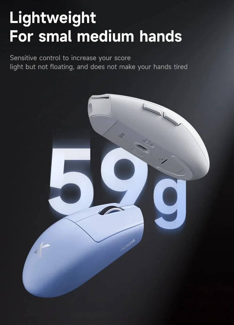 MCHOSE G3 V2 Wireless Gaming Mouse E-sports Lightweight Three Mode Bluetooth PAW3311 High Performance 800mAh Office 59g Mouse