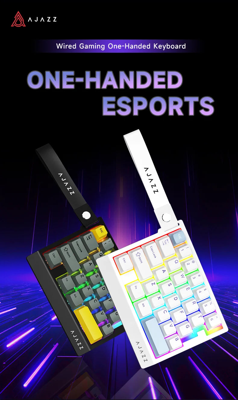 AJAZZ AK029 Wired Gaming Magnetic Switch Magnetic Rice Switch HIFI Edition, RGB Backlight, DIY Support