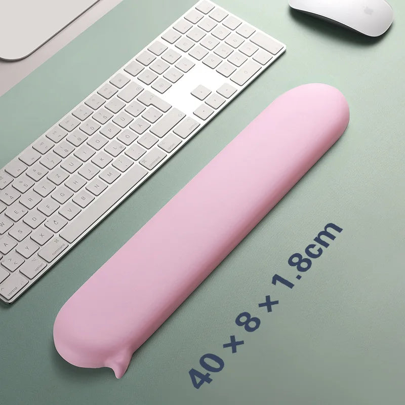 Chat Bubble Silicone Wrist Mouse Pad Keyboard Hand Rest Wrist Rest Palm Rest Wrist Pad Ergonomics White High Value Solid Color