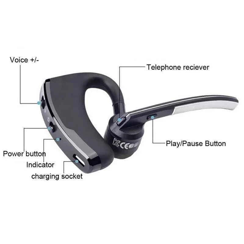 New V8/V9 Business bluetooth headset stereo HD wireless Headphone Car hands-free Earphone with HD Mic for iPhone Samsung Huawei