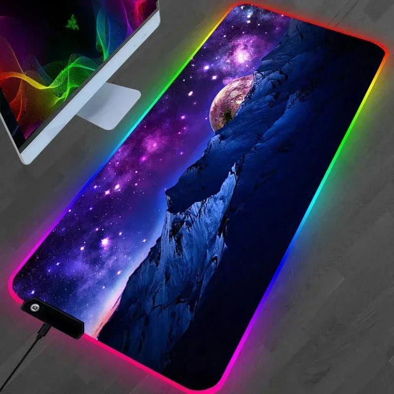 Hot Sell RGB Galaxy Milky Way Mouse Pad Carpet PC Gamer Computer Keyboard Desk Mat anti-slip Mousepad Gaming Accessories 900X400