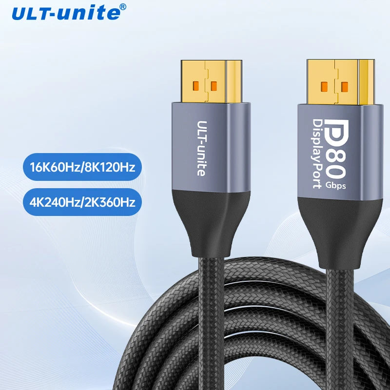 DP 2.1 Cable VESA Certified 16K DisplayPort Cable, 3m 80Gbps 8K120Hz, Free Sync G-Sync, VRR Display Port Cord - WinSupport Tech