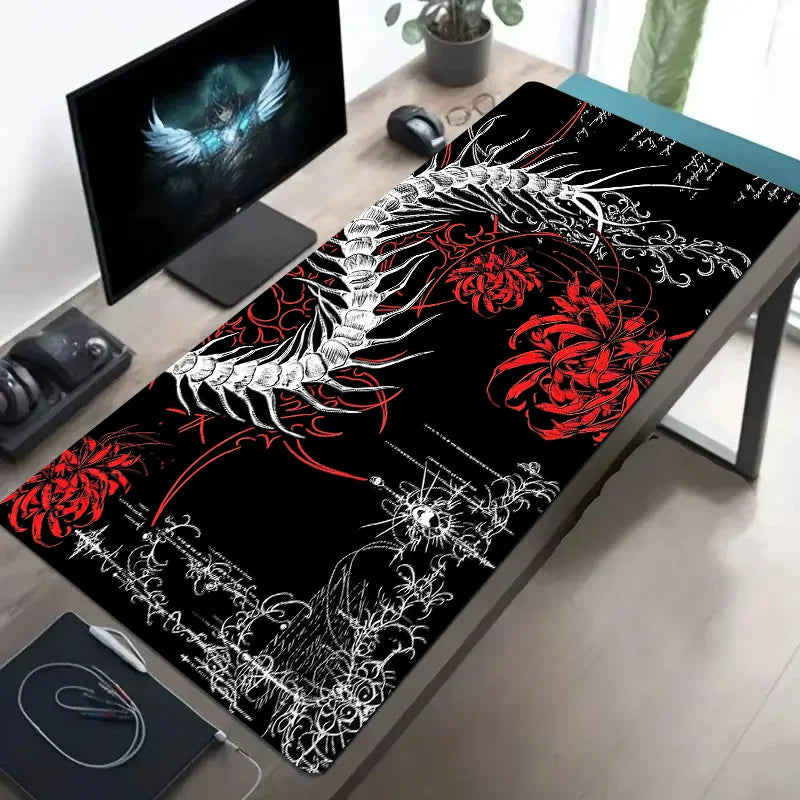 Anime Black Centipede XXL Gaming Mouse Pad Non-slip Stitched Edge Large Desk Mat Keyboard Carpet For Gamer Laptop Desktop