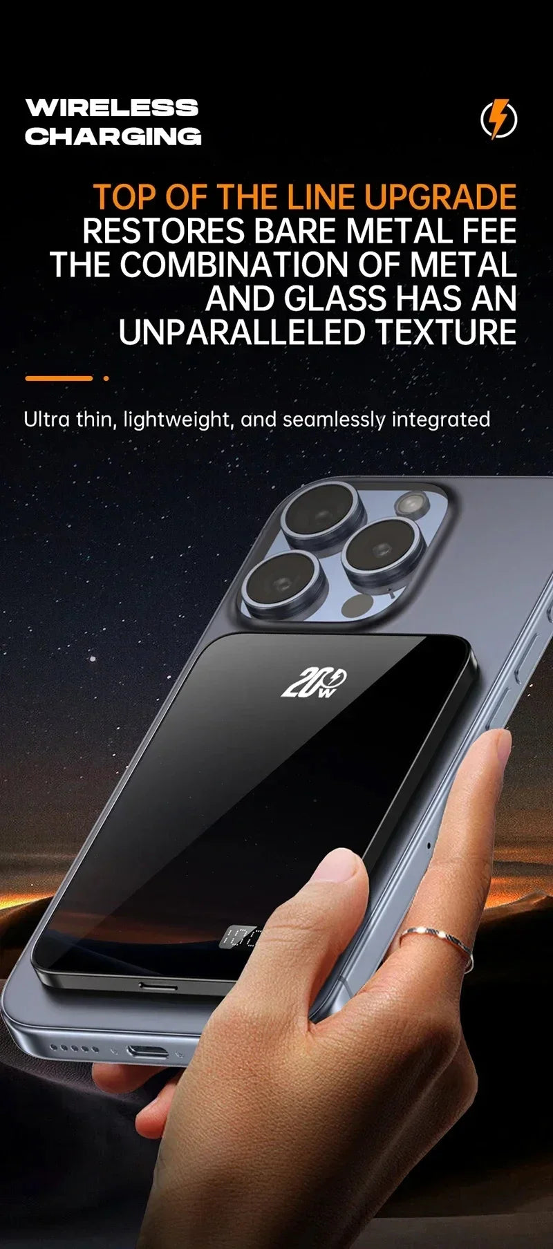 10000mAh Magnetic Power Bank 20W Wireless Powerbank Slim Portable Battery Charger for MagSafe iPhone 16 15 14 13 iWatch Samsung