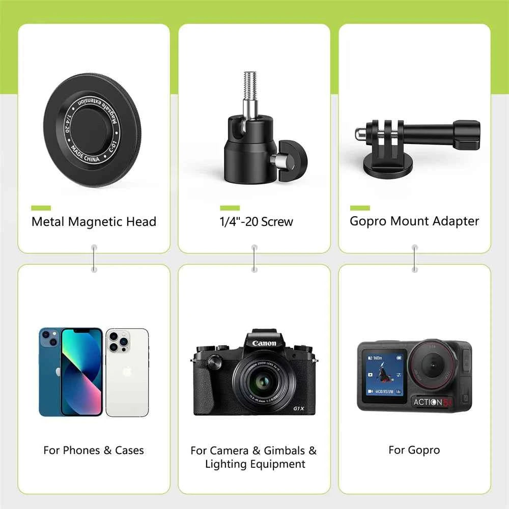 Golf BallHead Mobile Phone Magnetic Stand Outdoor Swing Fishing Insertion Photography Selfie Stick Hand Tools for Magsafe iPhone