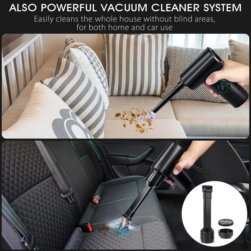 7500mAh Portable Compressed Air Duster Multi Air Blower & Vacuum Cleaner Cordless Duster Blower for Keyboard Computer Cleaning