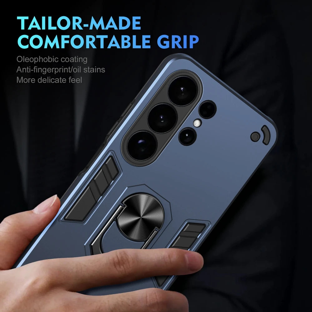 Armor Shockproof Lens Protect Phone Case For Samsung Galaxy S26 Ultra S 26 Plus S26 5G Finger Ring Holder Magnetic Cover