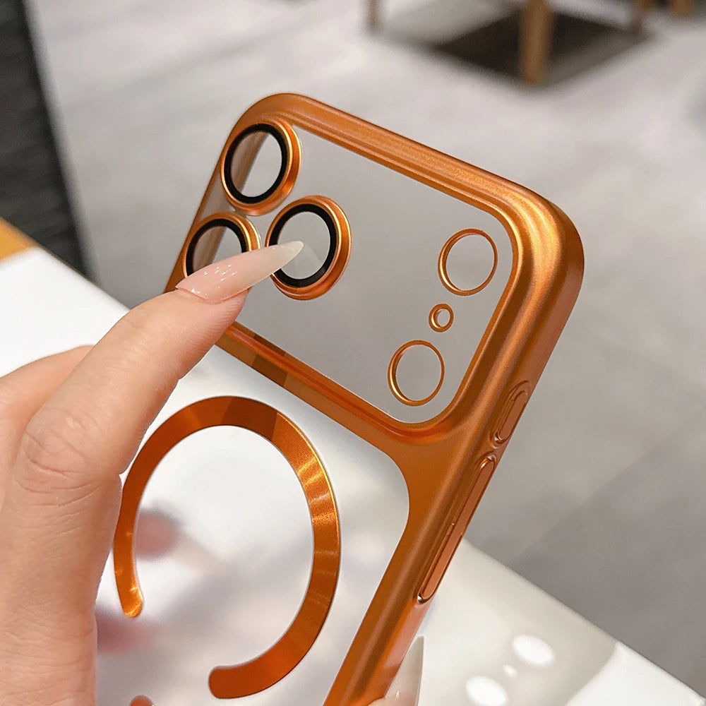 Luxury Matte Translucent Magnetic Phone Case For iPhone 17 Pro Max 17Pro Air Cases For Magsafe Wireless Charging Protector Cover