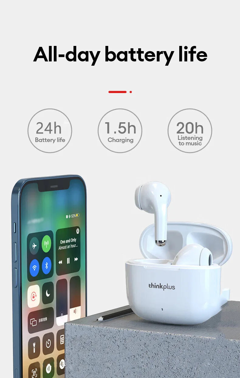 Lenovo LP40 Pro Earburds Wireless Bluetooth HIFI Stereo Sound HD Call Headphones Long Endurance Low Latency Gaming Earphones