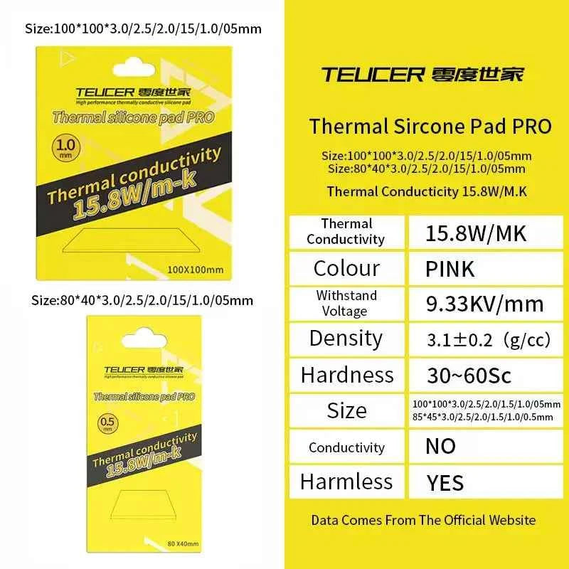 TUECER GPU CPU Thermal Pad Heatsink Cooling Conductive Silicone Pad 80x40/100x100mm High Quality Thermal Pad thermal insulation