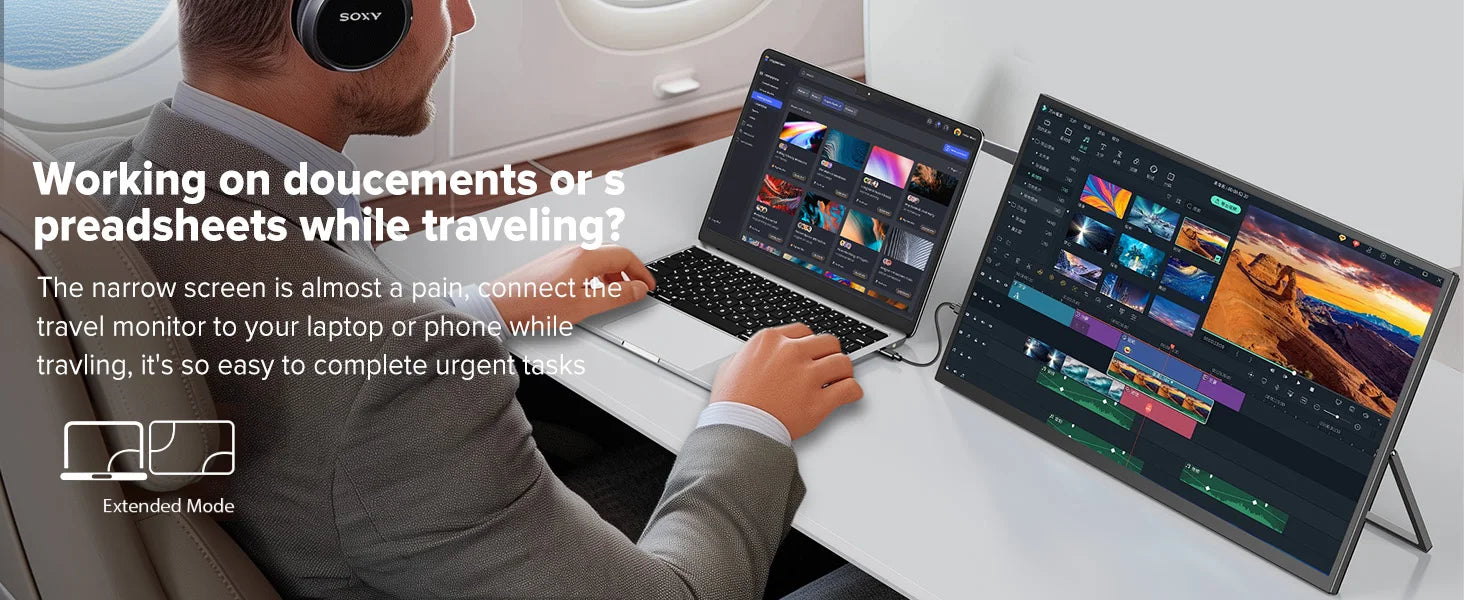UPERFECT 22”2560*1440  Portable Gaming Monitor 16:9 Laptop Extend Travel Computer Screen Mini PC Eye Care LED Display With VESA