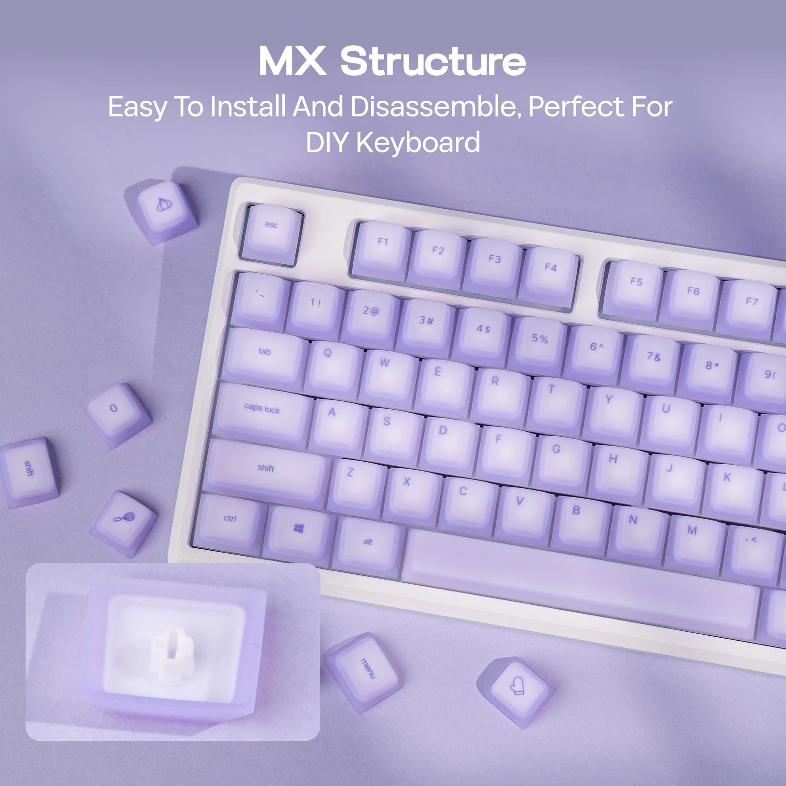 EPOMAKER AegisSil Keycap Set 113 Cherry Profile Silicone Material Keys for Cherry MX/Kailh/Outemu/Gateron Mechanical Keyboard