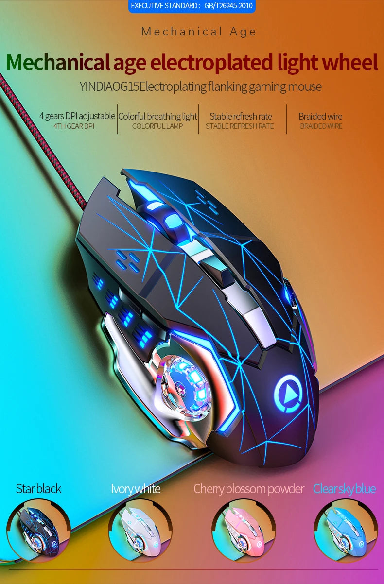 Gaming Keyboard Mouse Headphone Set Wired Backlight Game 104 Keys Keyboards 3600DPI Mice USD 3.5mm Headset Combos for PC Gamer