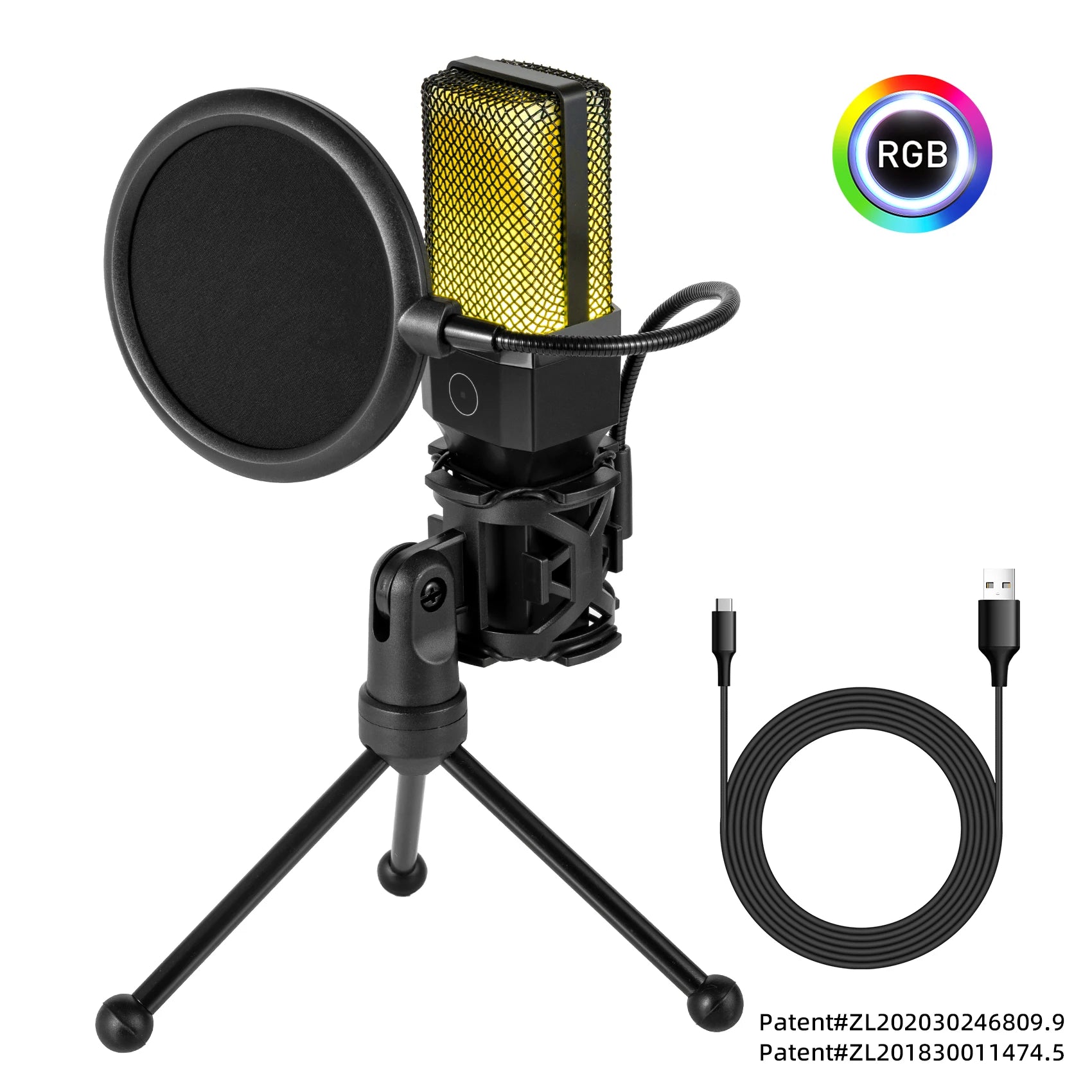 Professional USB Condenser Microphone Kit – Gaming & Podcast Mic for PC/Laptop, Wired Studio Recording Mic for Streaming, Karaoke & Voice Overs.