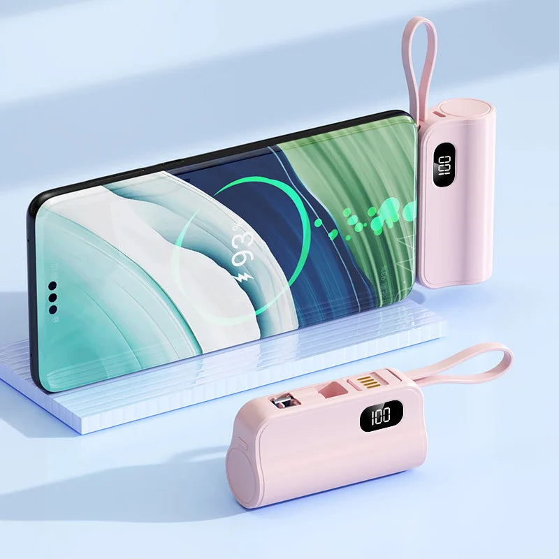 50000mAh Mini Capsule High Capacity Power Bank Portable Wireless Fast Charging External Battery for iPhone Xiaomi Huawei Samsung