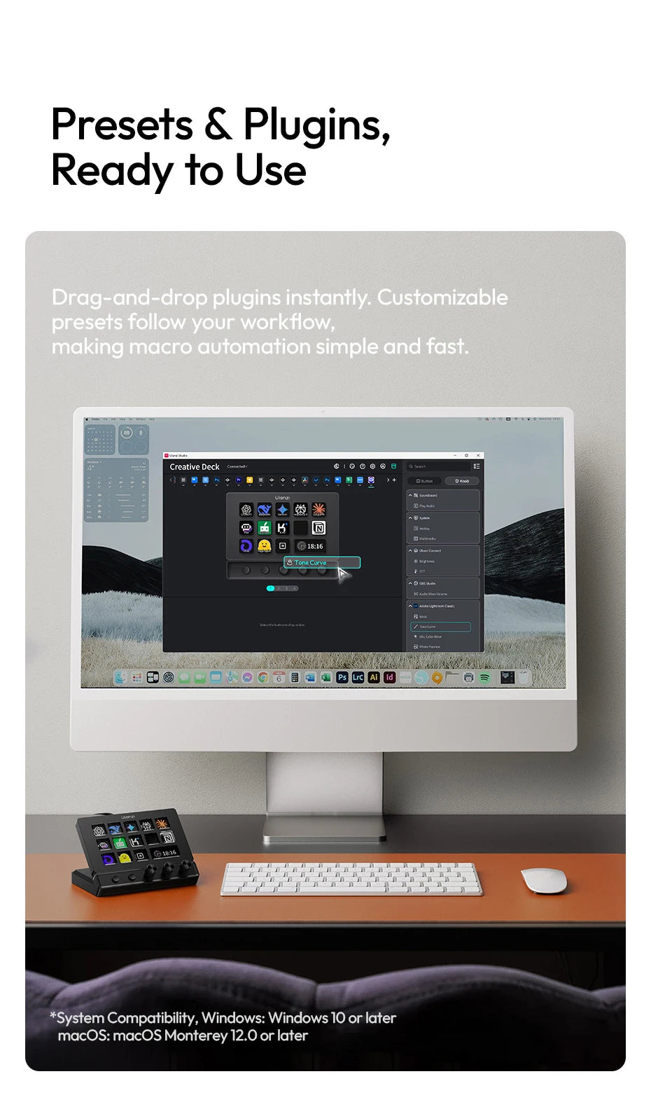 Ulanzi D200X All-in-One Creative Deck Desktop Control Hub for Video Photo Editing Smart Lighting Livestream Console Ecosystem
